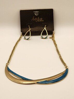 Hope Collection necklace & earrings gold tone hardware NEW